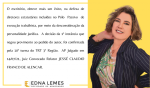Leia mais sobre o artigo Improcedência do pedido de Desconsideração da Personalidade Jurídica – 5/2021